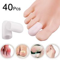 40 Pieces Gel Toe Cap Toe Protector Toe Sleeve Covers Toe Silicone Sleeve Crease Rubber Cushion Pads, for Corns,Toenails Loss, Friction Pain Relief and More (Small Size)
