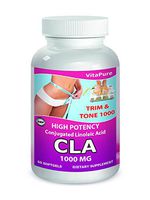 Pure CLA 1000 mg Supplement, Best Premium Quality Highest Grade Safflower Oil (Best Formula) - 1000 Mg All-Natural & Guaranteed by Vita Pure (60 Softgels)