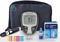 Raindrop USA - Bayer Contour Next EZ Complete Diabetes Blood Glucose Testing Kit: Meter, Test Strips, Lancets, Lancing Device, Control Solution, Carry Case (10 Test Strips, 10 Lancets)