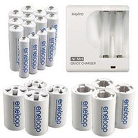 Sanyo Eneloop Ni-MH Pre-Charged Rechargeable Battery Pack with Quick Charger