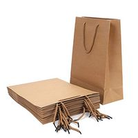 IPENNY 10 Pcs- Gift Bags Kraft Paper Bags, Shopping Bags, Kraft Bags, Retail Bags, Party Bags, Brown Paper Gift Bags with Handles Bulk, 5.9 x 2.4 x 7.9, 11 x 3.9 x 13 inches