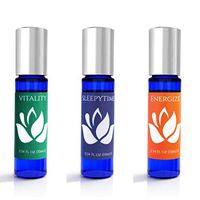 Essential Oil Wellness Pack- Choose from Sleep, Focus, Stress Relief, Vitality and Headache (3PK) Roll on Blends. (Vitality Sleepytime Energize, 10mls)