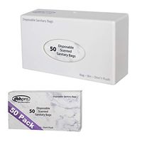 Sanitary Napkin Disposal Bags with Dispenser - Feminine Hygiene Sanitary Bags Holder Wall Dispenser, 50 Pack Plastic Disposal Bags for Maxi Pads Tampons Feminine Products