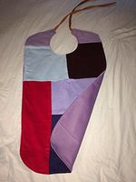 Handmade Cloth Fabric Adult Bib Clothes Protector Crumb Catcher Reversible Bibs Corduroy Patchwork