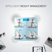 Cartoon Waves and Ships Bluetooth Scales Weight Scale Smart Digital Scale Tracks 8 Key Compositions Analyzer Sync with Fitness Apps 400 Lbs