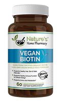 Nature's Home Pharmacy Organic Vegan Biotin - Supports Healthy Hair, Skin & Nails - Shine Naturally with This Family Safe Certified Organic Health & Beauty Aid - 5000mcg - 60 Capsules