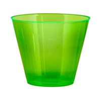 Party Essentials Hard Plastic 25 Count Party Cups/Tumblers, 9-Ounce, Neon Green