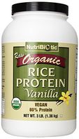 Nutribiotic Organic Rice Protein, Vanilla, 3 Pounds