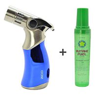Zico Butane"Blue" Stainless Steel One Torch Refillable Lighter & One Butane Fuel(Chosen Randomly)