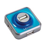 Lexma USB 2.0 4-Port Hub, Blue (HB04-BL)