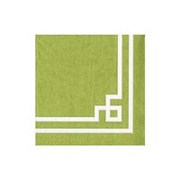 Caspari Rive Gauche Paper Cocktail Napkins in Moss Green - 20 Per Package
