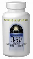 Source Naturals B-50 Complex 50 mg B-Vitamins For Energy Production Support - 50 Tablets