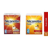 Nicorette Nicotine Gum to Quit Smoking, 2 mg, Cinnamon Surge Flavored Stop Smoking Aid, 160 Count and Nicorette Nicotine Gum to Stop Smoking, 2mg, Fruit Chill, 160 Count (Pack of 1)