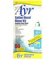 Ayr Saline Nasal Rinse Kit Soothing Sinus Wash,  50-Count Saline Nasal Rinse Mixture Packets Plus Applicator Bottle (Pack of 2)