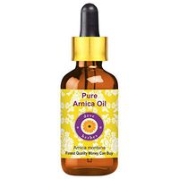 Deve Herbes Pure Arnica Oil (Arnica montana) with Glass Dropper 100% Natural Therapeutic Grade For Skin, Hair and Massage 100ml (3.38 oz)