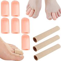 Toe Tubes Sleeves Protectors Cushions, Fabric Gel Lining Finger Toe Separator Tubing for Bunion, Hammer Toe, Callus, Corn, Blister,9 Pack