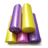 Wfamily Small Trash Garbage Bags, Durable 150 Counts Colorful Clear Disposable Waste Bag 45 x 50cm for Kitchen Home Office Bedroom Car and More(3 Colors, 150Pcs/5 Rolls)