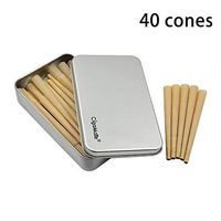 64 Pre-Rolled Cones Rolling Papers with Tips Metal Case Box Included (L (4.33in))