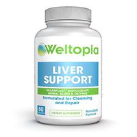 Weltopia - Liver Support for Cleanse, Detox & Regenerator - Solarplast antioxidant, Milk Thistle (Silymarin), Artichoke, Dandelion & Proteolytic Enzymes Supplement