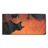 Halloween Night Cat Dish Towels, 11.8 ¡Á 27.5"", Ultra Absorbent, Heavy Duty, Drying & Cleaning Kitchen Towels