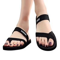 Amlaiworld Summer Women Sandals Non-Slip Flip Flops Sandals Flat Beach Slippers Shoes Black
