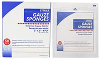 AMZ Gauze Sponges 2" x 2". Pack of 100 Sterile Cotton Filled Gauze Sponges for Bleeding Control. Non-Adherent Wound Sponges. Non-linting. 8-ply Cotton. Single use. Latex-Free.