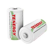 1 Card: 2 pcs Tenergy Centura D Size Low Self-Discharge (LSD) NiMH Rechargeable Batteries 8000mAh