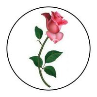 HotSaleStore Sticker Seals 48 Pink Rose!! Sticker Label Envelope Seals 1.2" Round