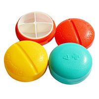 RuiChy Compact Round Pill Box Organizer Four Compartments in Random Color