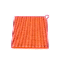 Digood 1Pcs Antibacterial Silicone Non Stick Dishwashing Brush Sponge Scrubber Towel For Kitchen Wash Pot Pan Dish Bowl Fruit and Vegetable Cleaning Tool (Orange)