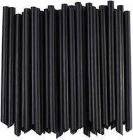 Black Paper Boba Fat Straws Individually Wrapped 50 Count by Buddha Bubbles Boba