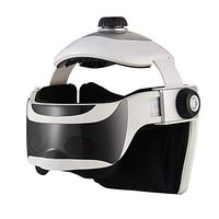 NORLANYA Electric Head Massager Helmet for Stress and Migraine Relaxing, Wireless Head and Eye Massage Sleep Instrument with Heat, Air Compression, Vibrating & Music, Rechargeable