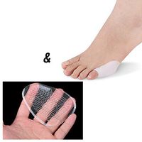 1 Pair Little Toes Protectors Separators & 1 Pair Non-slip Foot Cushions for Corns Blisters Bunion Pain & Friction Prevent Calluses Pressure Relief
