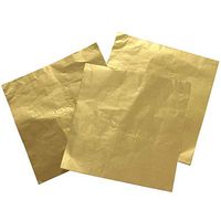 NUOBESTY Chocolate Candy Wrappers Aluminium DIY Foil Biscuits Wrappers Gift Packaging Paper for Birthday Bath Bombs - 100pcs, Golden
