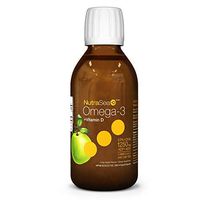 NutraSea +D Omega 3 Fish Oil + Vitamin D Supplement, Liquid Burpless Fish Oil, Apple Crisp, 200 mL