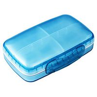 Waterproof Travel Pill Organizer Daily Medicine Dispenser - Jumbo Size 8 Compartment Airtight Pill Container - Moisture Proof Pill Box for Medication and Supplements (Blue)