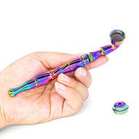 Portable Colorful Durable Detachable Alloy herb Tool with Five Stainless Steel mesh Filters (Multicolor)