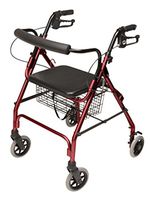 Rollator 4-Whl Lite Burgundy Pad Seat Loop Brk Lumex