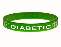Diabetic ID Bracelet Wristband - Green - 8-1/4 Inches - Large