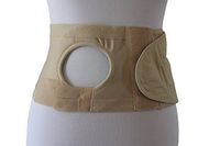 Safe n' Simple Unisex Ostomy Hernia Support Belt with Adjustable Hole, Stoma Hernia Belt, Right Hole, 6", Beige, XX-Large