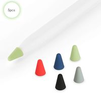 ZALU Compatible with Apple Pencil Tips Replacement for 2nd Gen, Silicone Nibs Cover Writing Protection for iPad Pencil (Midnight Blue+Grey+Black+Matcha Green+Red)