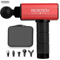 Percussion Massage Gun, Meresoy K1S 2600Ahm Cordless Portable Professional Deep Tissue Muscle Fascia Massager Gun for Relieving Muscle Soreness with 4 Variable Speeds and 5 Massage Heads (Red)