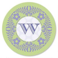 Damask Initial Envelope Seals - Set of 144 Self-Adhesive, Flat-Sheet, 1-1/2" Sticker Seals, By Colorful Images