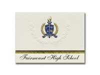 Signature Announcements Fairmount High School (Fairmount, ND) Graduation Announcements, Presidential style, Basic package of 25 with Gold & Blue Metallic Foil seal