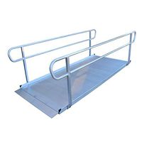 Titan 10 Foot Aluminum Wheelchair Entry Ramp with Handrails Complies with CA Building Code