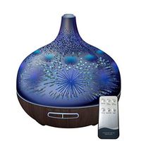 3D Essential Oil Diffuser 400ml Aromatherapy Ultrasonic Cool Mist Humidifier with Remote Control And 3D Design Glass Star Effect Pattern Essential Oil Handy Auto Shut-Off Function for Home,Office,Baby