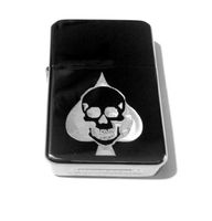Vector KGM Thunderbird Custom Lighter - Skull ACE of Spades Playing Cards Gamble Poker Logo Black Sparkle ICE High Polish Chrome Rare!