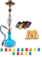 Zebra Smoke Series: 32" 1 Hose Hookah (B1) Complete Set Complete Set Combo KIT (Blue)
