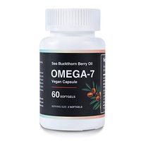 Sea Buckthorn Oil Blend Omega 7 Complete Supplement 100% Organic Vegan Capsule 60 Softgel Capsules