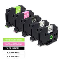 Buyalot Compatible TZe-231 TZe-335 TZe-MQP35 TZe-MQG35 Tape Replacement for Brother Ptouch Label Maker D210 D400AD, 12mm 0.47 Inch Color Set, 5-Pack